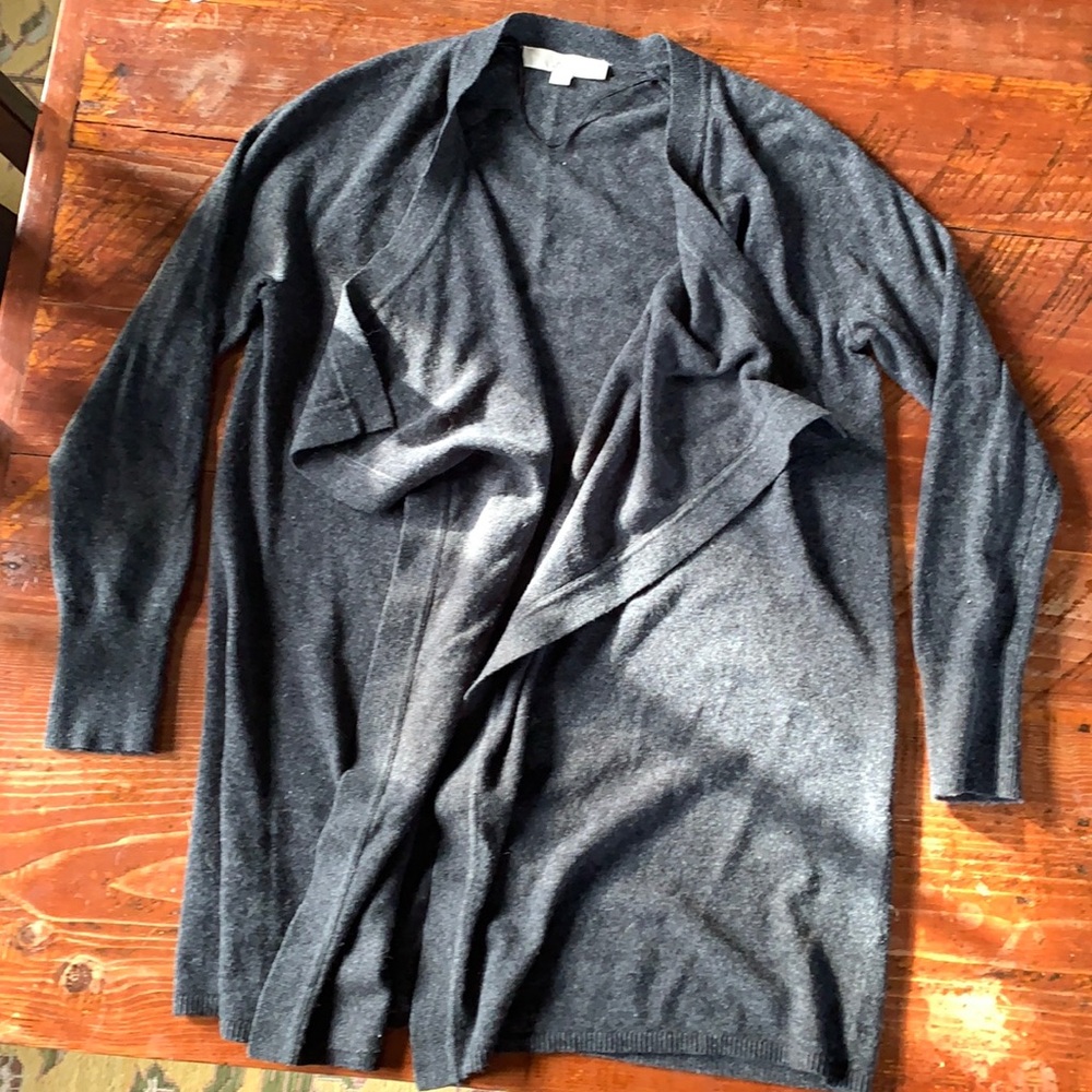 Wool blend open cardigan